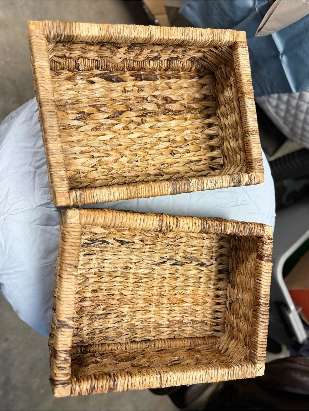 Woven Natural Seagrass Storage Basket - Set of 2
